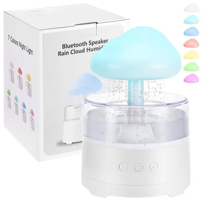 Productafbeelding van Luchtbevochtiger - Regenwolk - 400 ml - 7 lichtkleuren - Aroma diffuser