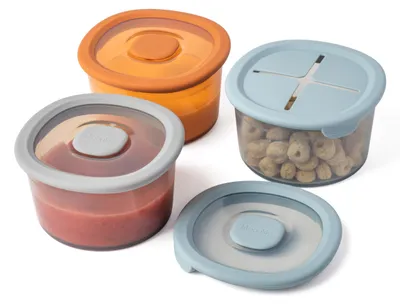 Image de Boîtes de conservation en silicone pour aliments pour bébé, 240 ml (lot de 3)
