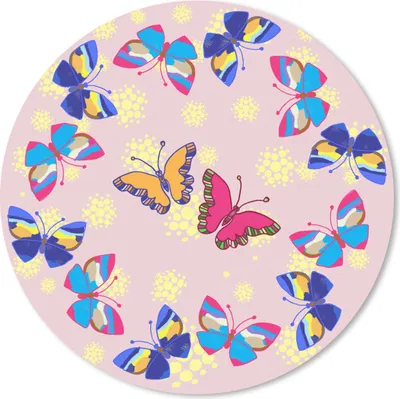 Produktbild von MuchoWow® Mauspad Mousepad Mädchen - Schmetterling - Insekten - Muster - Mädchen - Kinder - Kinder 20x20 cm - Mousepads - Maus Mat - Pad - Mausunterlage - Schreibtischmatte