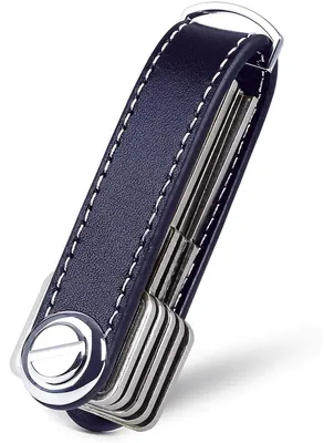 Image de Porte-clés organiseur - Cuir véritable - Pour 7 à 9 clés - Noir