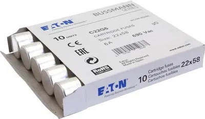 Produktbild von Sicherungseinsatz, Niederspannung, 6 A, AC 690 V, 22 x 58 mm, gL/gG, IEC C22G6 EATON