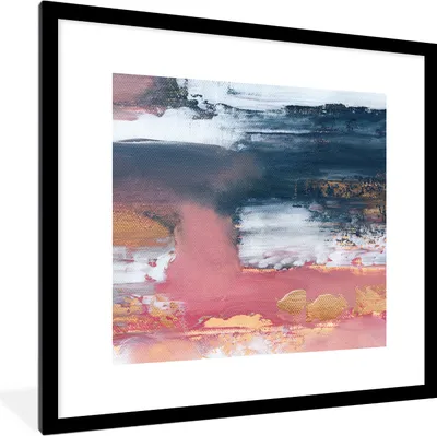 Produktbild von MuchoWow® Gerahmtes Poster Abstrakt - Malerei - Design 40x40 cm - Poster mit Schwarzem Bilderrahmen Wandposter Rahmen Foto Bilder - Poster - Plakat im Rahmen