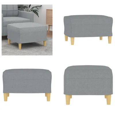 Image de vidaXL Tabouret de pied gris clair 60x50x41 cm Tissu - Tabouret de pied - Tabouret - Repose-pieds