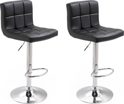 Image de Lot de 2 tabourets de bar noir MIKE