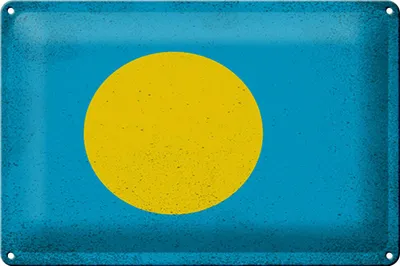 Produktbild von Blechschild Flagge Palau 30x20cm Flag of Palau Vintage