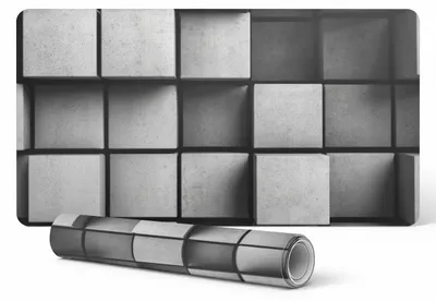 Produktbild von Rutschfeste Schreibtischunterlage mit geometrischen Würfeln, 120 x 60 cm