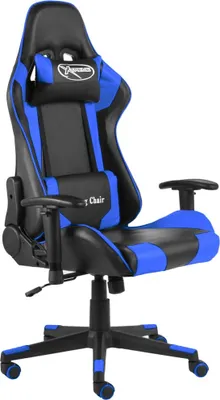 Image de vidaXL Chaise de jeu Pivotante Bleu PVC