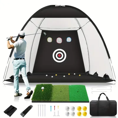 Obrázok produktu pre Golfová sieť s podložkou – 3 x 2 m – Čierna