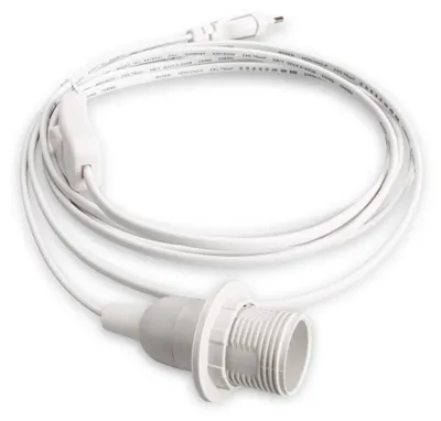 Produktbild von E14 Lampenfassung mit Schalter Netzkabel 3,5m 350WS weiß