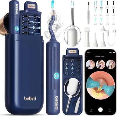 Produktbild von Ohrenschmalz Entferner Otoskop, Ohrenschmalz Entfernung Kamera Licht Tool Set, Ohrreiniger Kamera mit Pinzette, OhrKamera für Ohren/Nasen/Hals