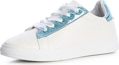 Produktbild von topschuhe24 1373 Damen Turnschuhe Sneaker Sportschuhe Metallic, Farbe:Hellblau, Größe:36 EU