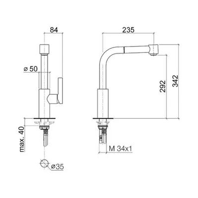 Produktbild von Dornbracht Einhebelmischer Pull-out mit Brausefunktion Elio messing gebürstet, 33870790-28