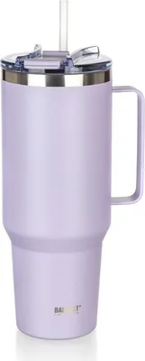 Zdjęcie produktu dla Stalowy Kubek Termiczny Termos 1200Ml Z Rączką I Słomką Banquet Twain Lila