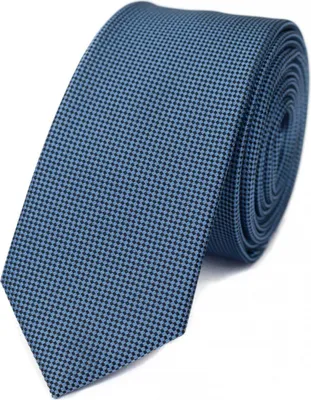 Produktbild von Fabio Farini - 1 Stück Herren Krawatten Blautöne - klassische Männer Schlipse in 6cm Schmal (6cm), Schwarz Blau Struktur - Cobalt Salts/Black
