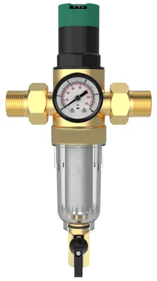 Productafbeelding van Messing Waterdrukregelaar met Manometer en Zeeffilter