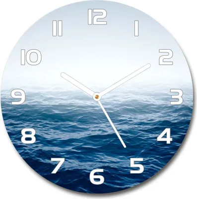 Produktbild von Wanduhr aus Glas 30fi Glasbild Glasuhr Gehärtetes Glas - weisse-zeiger - Sea waves