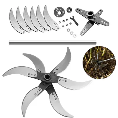 Produktbild von Schredder Messer Set 6-teilig, Ersatzklingen für Häcksler, inkl. Schrauben & Zubehör, robust & langlebig