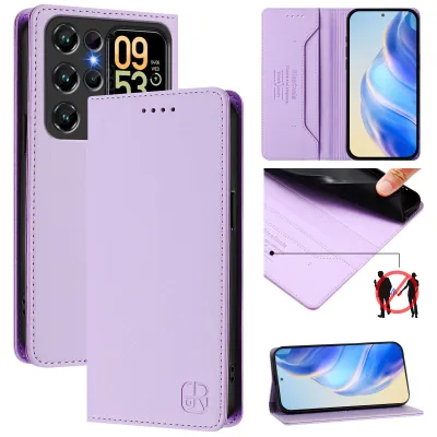 Produktbild von Lederhülle für Oukitel C62 / C62 Pro Hülle Flip Brieftasche Kartenfächern Ständer Schutzhülle Violett