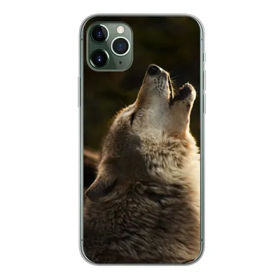 Produktbild von MuchoWow® Handyhülle Schutzhülle Hülle für iPhone 11 Pro Max Wolf - Grau - Tiere Silikon Softcase Handy Hülle - Schutz