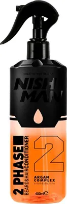 Produktbild von Nishman – 2-Phasen-Argan-Komplex – Zweiphasen-Bart- und Haarpflege 400ml