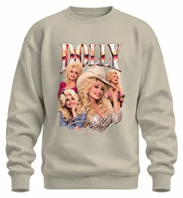 Immagine prodotto di Felpa con cappuccio, stile western, con l'immagine di Dolly Parton, leggenda della musica country, taglia M