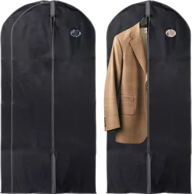 Immagine prodotto di Vilde | Sacchetto porta abiti - Nero - 60x135 cm - 3 pezzi - Protezione indumenti - Sacchetto porta abiti