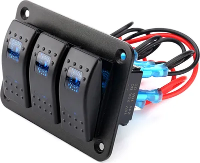 Obrázok produktu pre 3-polohový prepínač 12-24 V s LED osvetlením pre karavany, autá, lode a jachty