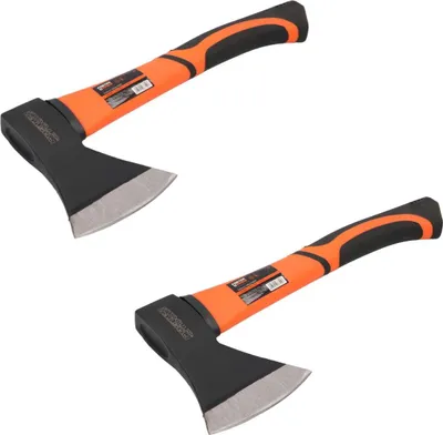 Produktbild von 2 x Profi Beil  Axt mit Fiberglasstiel 600 g  Spaltaxt Holzspalter Spaltbeil