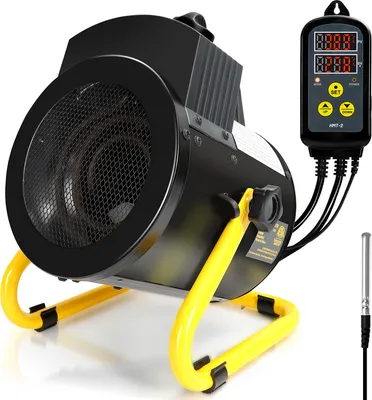 Zdjęcie produktu dla Jopassy Grzejnik szklarniowy 2KW Grzejnik elektryczny Wentylator elektryczny Wentylator do szklarni IPX4 z termostatem cyfrowym