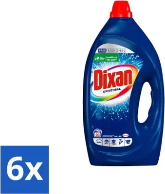 Produktbild von Dixan - Flüssigwaschmittel - Alle Farben - 90 Wäschen - Vorteilspack - 6 Stücke
