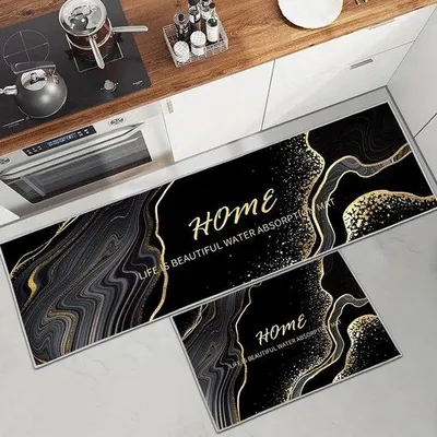 Zdjęcie produktu dla Zestaw gumowych mat kuchennych, zmywalnych, 2-częściowy, 40 x 120 cm, 40 x 60 cm