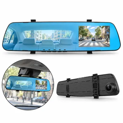 Produktbild von Spiegel-Dashcam mit 140° Frontkamera – Rückspiegel Autokamera mit Display, Loop-Aufnahme, G-Sensor & Bewegungserkennung