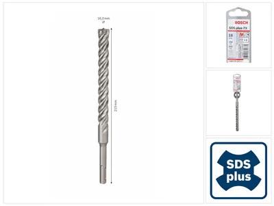 Immagine prodotto di Bosch punta per trapano a percussione SDS-plus 7X 16x150x215mm in metallo duro ( 2608576167 )  PGM
