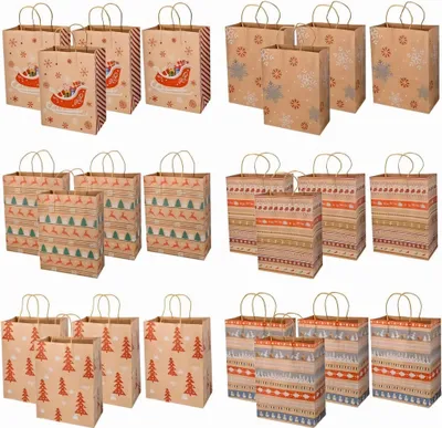 Produktbild von Geschenktüten für Weihnachten - 24 Papiertüten mit Henkel (27x21x11 cm) für Geburtstag, Hochzeit und festliche Anlässe