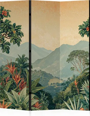 Image de LUMASOUL Paravent simple face, paravent séparateur d'espace intérieur, motif naturel, 225x172 cm