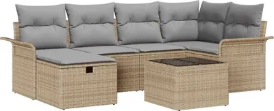 Produktbild von vidaXL Gartensofa-set 7 stk. Poly Rattan
