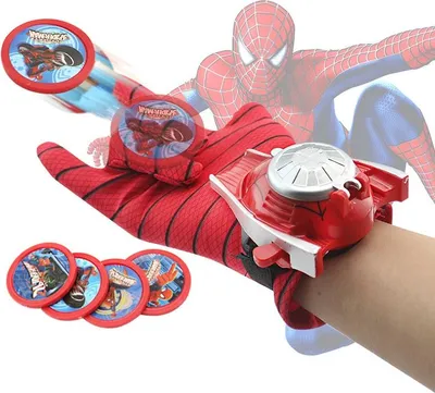 Produktbild von Spiderman-Handschuh mit Discwerfer für Kinder, DEPOX®, rot