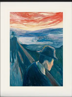 Obrázok produktu pre Edvard Munch Zarámovaný obraz s paspartou - Zúfalstvo, 1892 (80 x 60 cm)