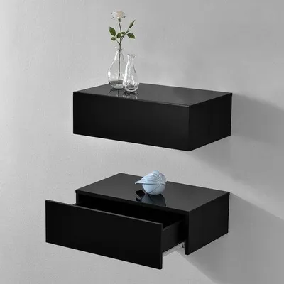 Produktbild von Schwarzes Hängefussboden Set aus 2 Stücken mit 46x30x15 cm Abmessungen