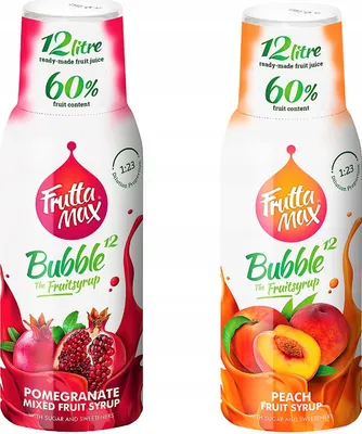 Produktbild von Sirupy Fruttamax Granátové jablko Broskvové , 500 ml, 2 kusy