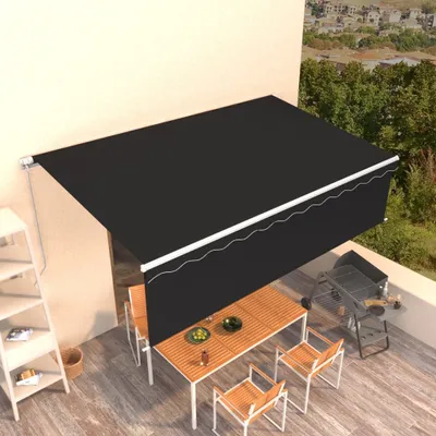 Obrázek produktu pro The Living Store Ručně stahovací markýza s roletou 5x3 m antracitová