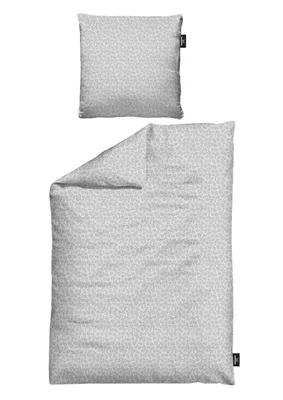 Produktbild von Sansibar Bettwäsche LEO, 100% Baumwolle, stilvoller Leo-Print 2-teilig, hochwertig, pflegeleicht, hautfreundlich, 155x220 cm/80x80 cm in Silber
