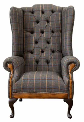 Produktbild von Chesterfield Sessel Couch Polster 1 Sitzer Textil Ohrensessel Polster