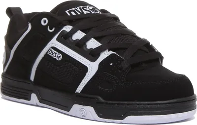 Zdjęcie produktu dla DVS Comanche Męskie sznurowane skórzane buty do skateboardingu Black White - 8.5 UK / Black White