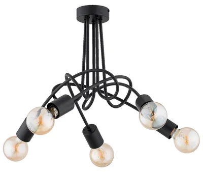 Immagine prodotto di Lampada da soffitto DISEL nera 5xE27x15W in metallo, dimensioni: 37x54x54 cm, IP20, Alfa
