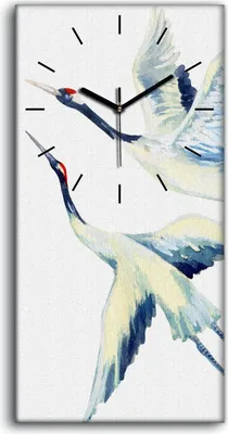 Produktbild von Wanduhr Uhr Wandbild Leinwand 30x60 Malerei Abstrakte Tiere Vögel Kunst - schwarze Hände