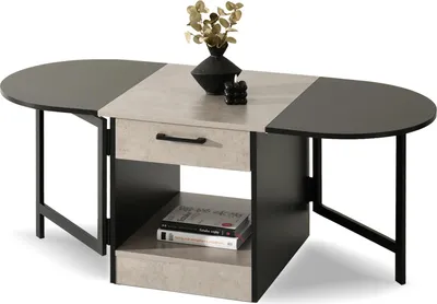Image de Table basse extensible IZAK - noir / béton