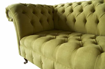 Produktbild von Zweisitzer Sofa Luxus 2 Sitzer Wohnzimmer Hellgrün Chesterfield Stoff Neu