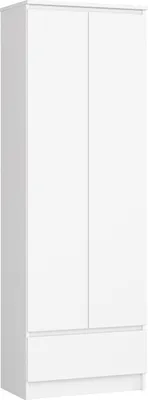 Produktbild von Schrank Büroregal Bücherregal Regal weiß 60cm breit 180cm hoch, mit 2 Türen und Schublade unten