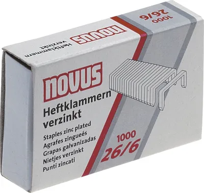 Produktbild von Heftklammern 26/6 verzinkt VE=100x1000 Stück